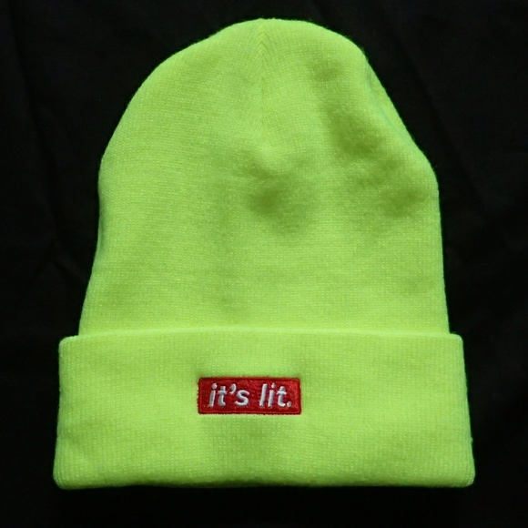 neon green winter hat